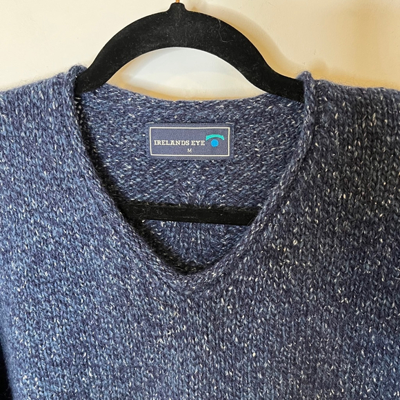 Vintage Ireland's Eye Wool Silk Speckled Sweater Blue Men's M - Picture 7 of 11
